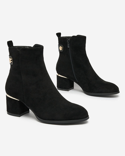 Royalfashion Bottes basses à talon aiguille pour femme en noir Dogdas