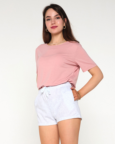 Short de sport femme gris clair - Vêtements