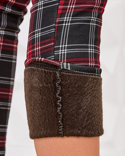 Royalfashion Teggings femme à carreaux réchauffés