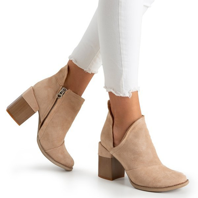 Bottines femme beiges avec découpes Cintura - Chaussures 1