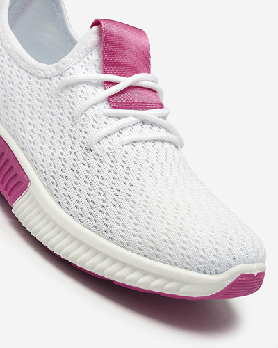Chaussures de sport blanches pour femmes avec inserts fuchsia Kedeti - Footwear