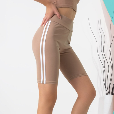Short cycliste femme beige à rayures - Vêtements