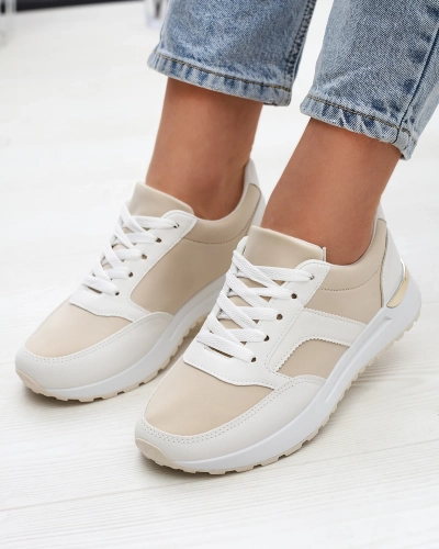 Chaussures de sport pour femmes en blanc et beige Arienla - Footwear