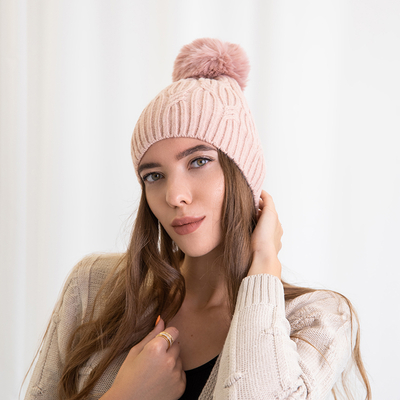 Bonnet pompon rose - Accessoires