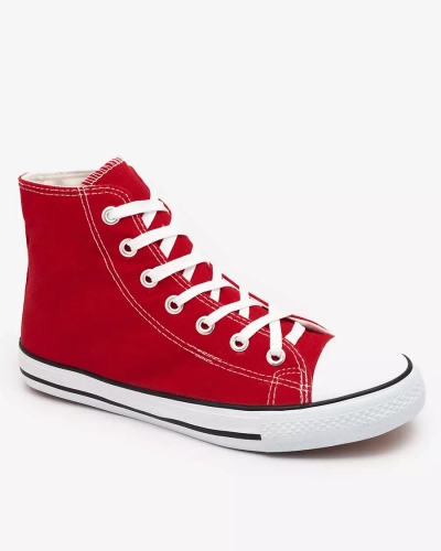 Baskets hautes à lacets rouges pour hommes Qasallo- Footwear