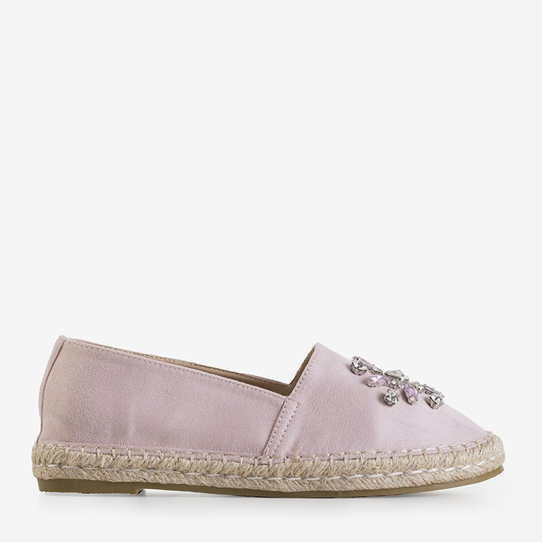Espadrilles pour femmes rose clair avec ornements Lucil - Footwear