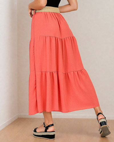 Royalfashion Jupe midi pour femme avec ceinture