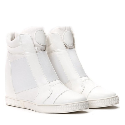 Białe sneakersy na krytym koturnie Brylee - Obuwie