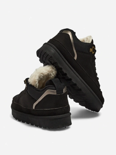 Baskets pour Femmes Diana Noires en Daim Confortables pour l'Hiver