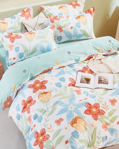 Royalfashion Literie fleurie 160x200 set de 3 PIÈCES