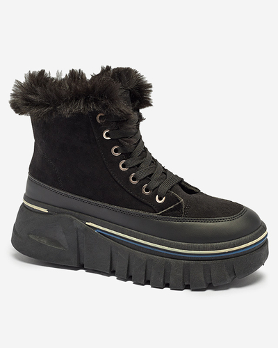Bottes de neige noires à plateforme et à lacets pour femmes Neatesa - Footwear