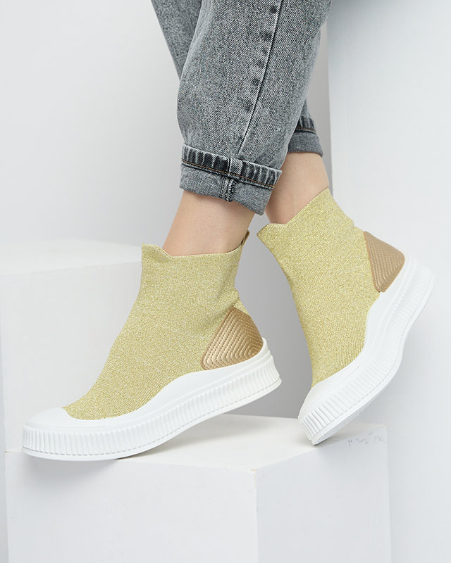 Bejoko chaussures de sport dorées pour femmes - chaussures