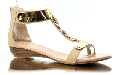 Sandales femme beiges avec fermeture éclair Engivs - Footwear