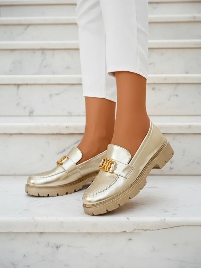 Mocassins Dorés Chloé Style Élégant pour Femmes