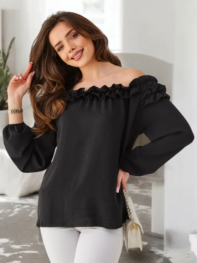 Chemisier Off-the-Shoulder Royalfashion pour Femme avec Volant