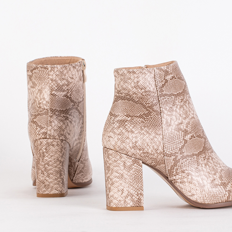 Bottes sur un montant supérieur en peau de serpent a'a Pekan - Chaussures