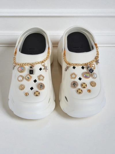 Sandales Caligae Aurelia Bianca avec décorations chain style glamour