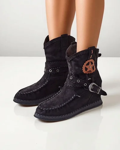 Bottines Royalfashion pour femmes sur un petit talon compensé Indianas