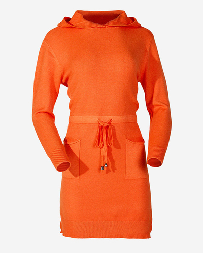 Tunique chandail à capuchon pour femme orange - Vêtements