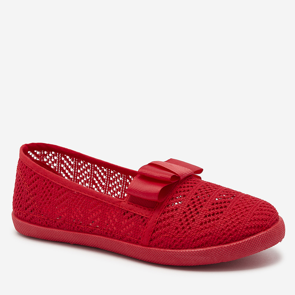 Baskets à nœuds pour filles de couleur rouge Lolisa - Chaussures