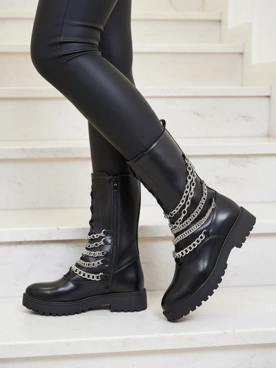 Royalfashion Bottes bagger pour femme en noir Goserre
