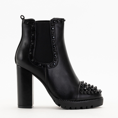 Bottines femme noires à clous Landra - Chaussures