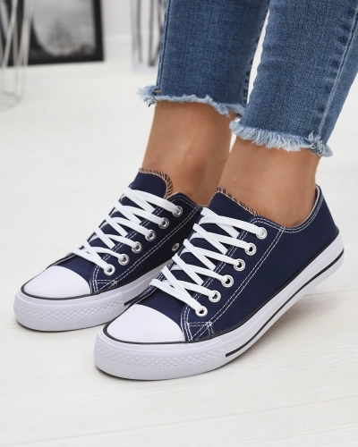 Baskets à lacets classiques pour femme bleu marine Ogisa - Chaussures