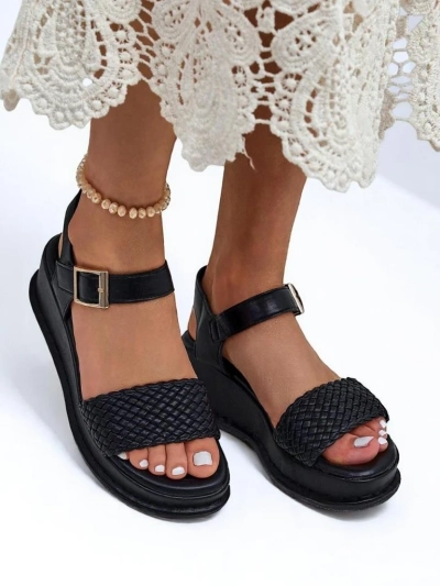 Sandales compensées Royalfashion pour femmes avec bride tressée Fiolle