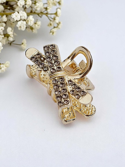 Royalfashion Pince à cheveux avec strass Pince dorée