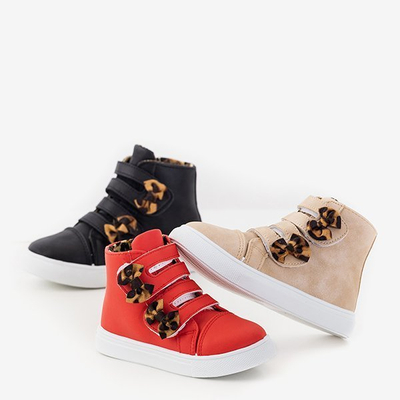 Baskets de sport pour enfants noires à nœuds Pantloye - Footwear