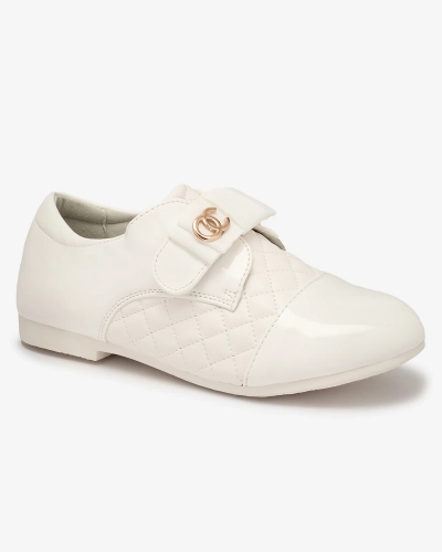 OUTLET Royalfashion Demi chaussures en cuir écologique matelassé pour filles en blanc Werme