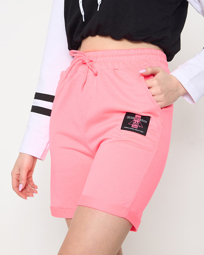 Short femme rose fluo au-dessus du genou - Vêtements