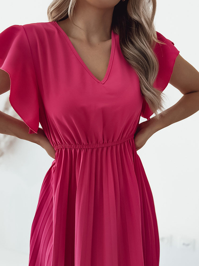 Royalfashion Robe midi plissée pour femme