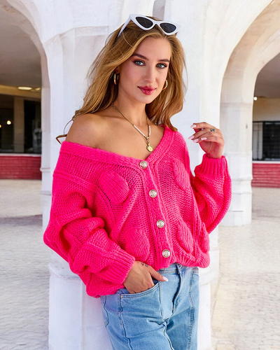 Royalfashion Pull tricoté pour femme avec boutons