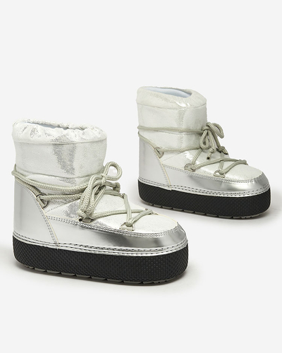 Royalfashion Bottes de neige à lacets pour femme Yevnoie