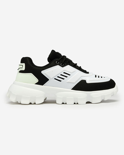 Royalfashion Baskets de sport en tissu blanc et noir pour homme Lamkim