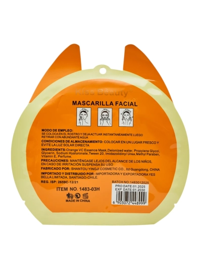 Masque en feuille pour le visage Orange - Hydratant