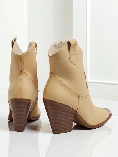 Cowboy pour femmes à talon avec bout pointu décoratif Fang Glacier