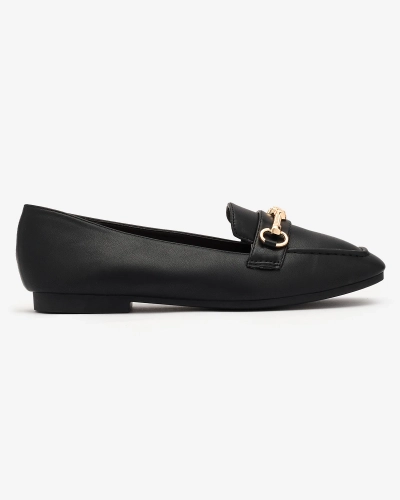 Royalfashion Mocassins pour femmes noirs avec ornements dorés Olerika