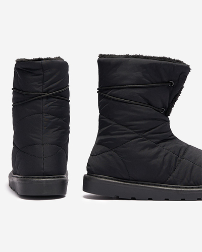 Bottes noires pour femmes a'la bottes de neige Amirfu- Footwear