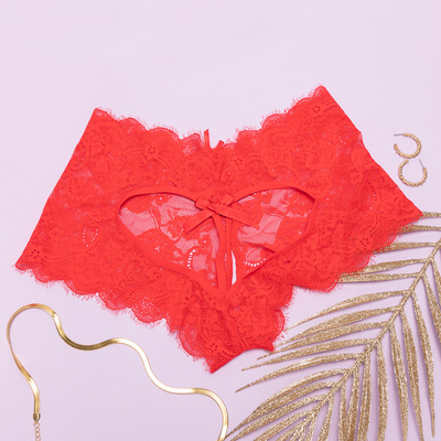 Boxer femme dentelle rouge GRANDE TAILLE - Sous-vêtement