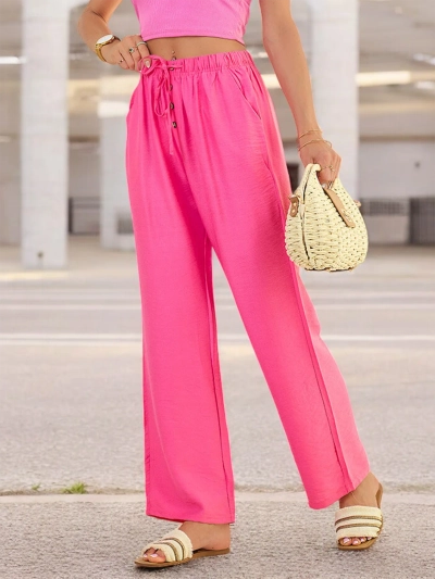 Royalfashion Pantalon large en tissu pour femme