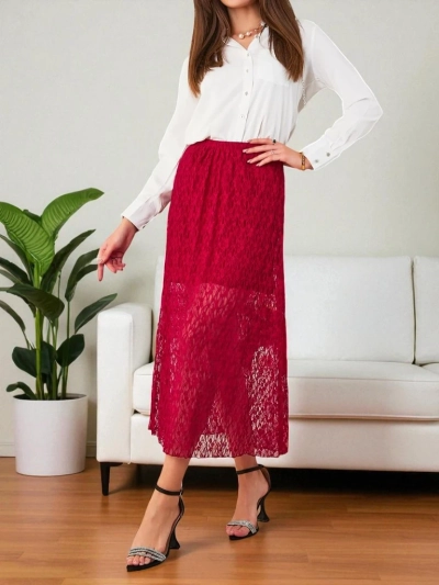 Jupe mi-longue en dentelle pour femmes de Royalfashion