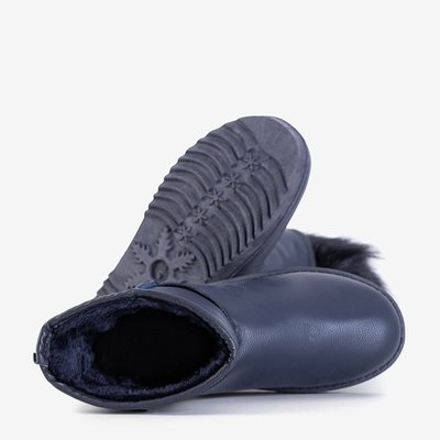 Bottes de neige en éco-cuir bleu marine pour femmes avec fourrure Iraci - Footwear