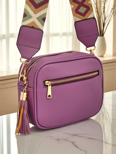 Royalfashion Petit sac à main pour femme en cuir écologique avec bandoulière colorée Kovi Lace