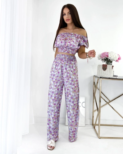 Royalfashion Ensemble floral deux pièces pour femmes
