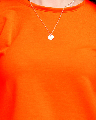 Ensemble de survêtement de sport en coton orange fluo pour femme - Vêtements