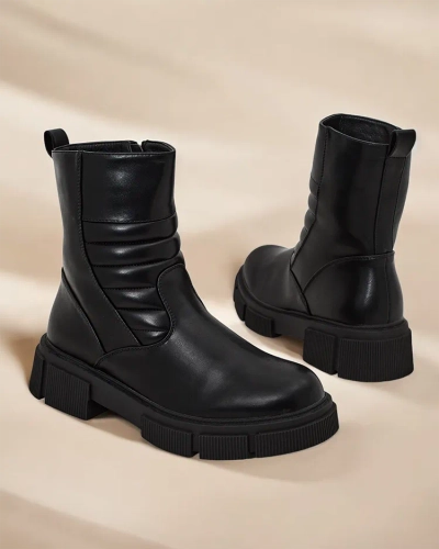 Bottines de cheville en cuir écologique pour femmes Royalfashion Borou