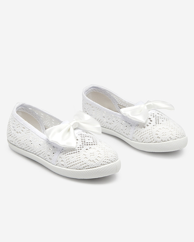 Baskets blanches pour fille avec nœud en satin Sugar Boomb - Footwear
