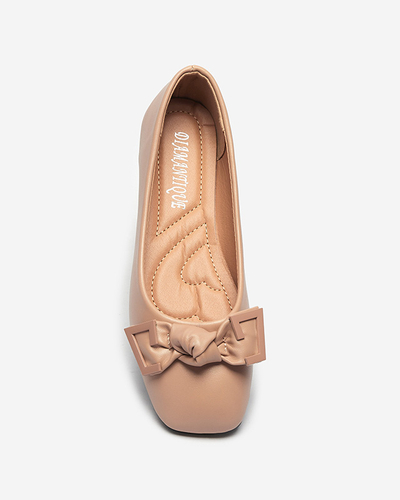 Ballerines marron clair pour femme avec décoration sur le nez Caxien- Footwear